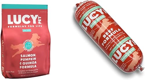 Lucy Pet Formulas for Life - Alimento seco para perros de salmón, calabaza y quinua, todas las razas y etapas de la vida, salud digestiva, estómago