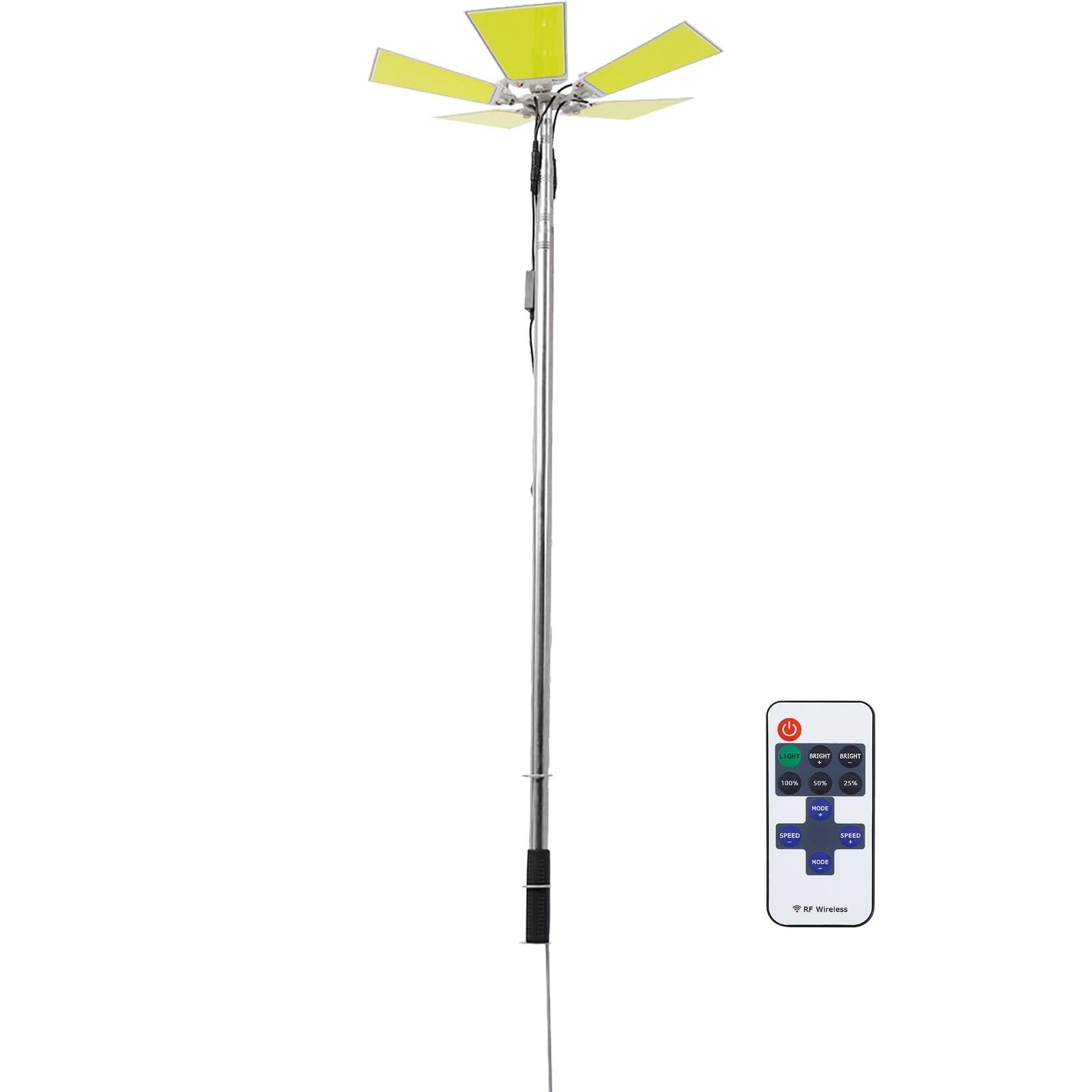 FRITHJILL 15000 Lumens LED 5-Head Light, Super Bright Portable Outdoor Camping Lights with Telescoping Pole