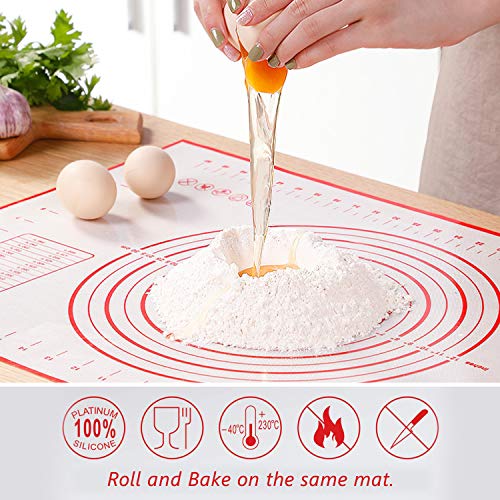 Silicone Baking Mats Pastry Mat, Adoric 2Pack Non-stick Baking Mat and 1Pack 16x24 Inch Silicone Pastry Mat with Measurement Fondant Mat, Counter Mat, Dough Rolling Mat, Oven Liner, Pie Crust Mat