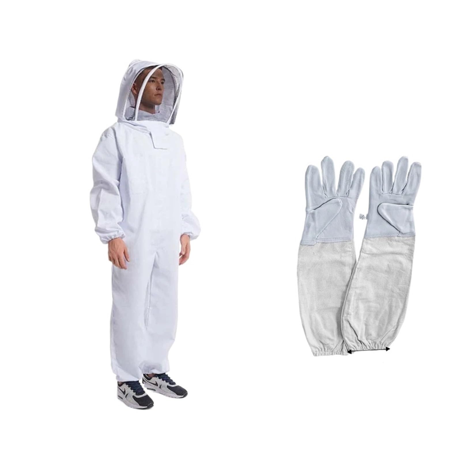 Ropa de apicultura cuerpo completo apicultores profesionales P | Rotection Traje de apicultura Velo de seguridad Protección unisex(XXL with gloves)