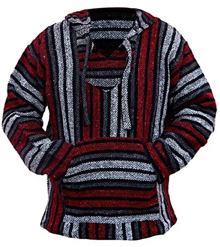 Del Mex Mexican Baja Hoodie Hippie Surf Poncho Sweater Sweatshirt Pullover Jerga2