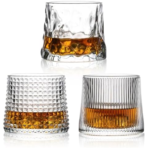 Noevany Whiskey Glasses -Old Fashioned Whiskey glasses Set of 3/Cocktail Glasses/Bourbon Glass/Bourbon Glasses/Alcohol Glasses/Old Fashioned Whiskey Glasses (Three Styles Mix) Cover