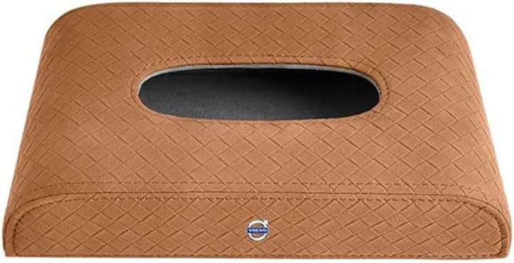 Car Tissue Holders, for Volvo S40 S60 S70 S80 S90 Portable Pumping Paper Napkin Multifunctional Storage Box, Auto Interior Accessories,A Brown