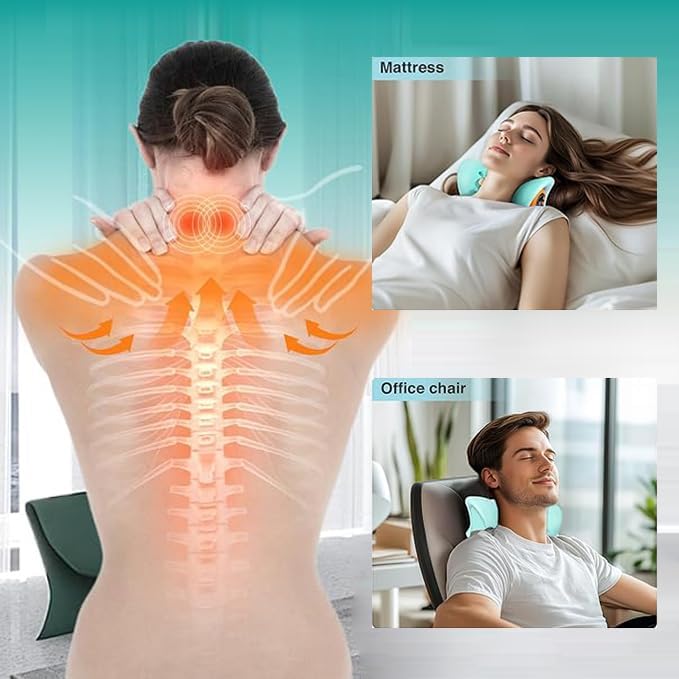 Miniatura 2 de Nuevo masajeador de cuello para alivio del dolor y relajación muscular, relajante portátil de cuello y hombros, almohadas eléctricas con calor,