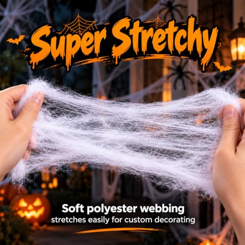 Halloween Spider Webs Decorations 1000 Sqft with 50 Fake Spiders - image 2