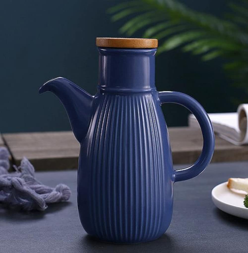 Dispenser artigianale per olio d'oliva e aceto, 750 ml, in ceramica, stile retrò, per condimenti da cucina, perfetto per cucinare e condire l'insalata
