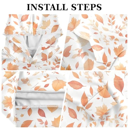 KLL Autumn Leaves Seamless Boys And Girls Sweatshirts Sweater Crewneck Pullover Hoodies Kangaroo Pocket3