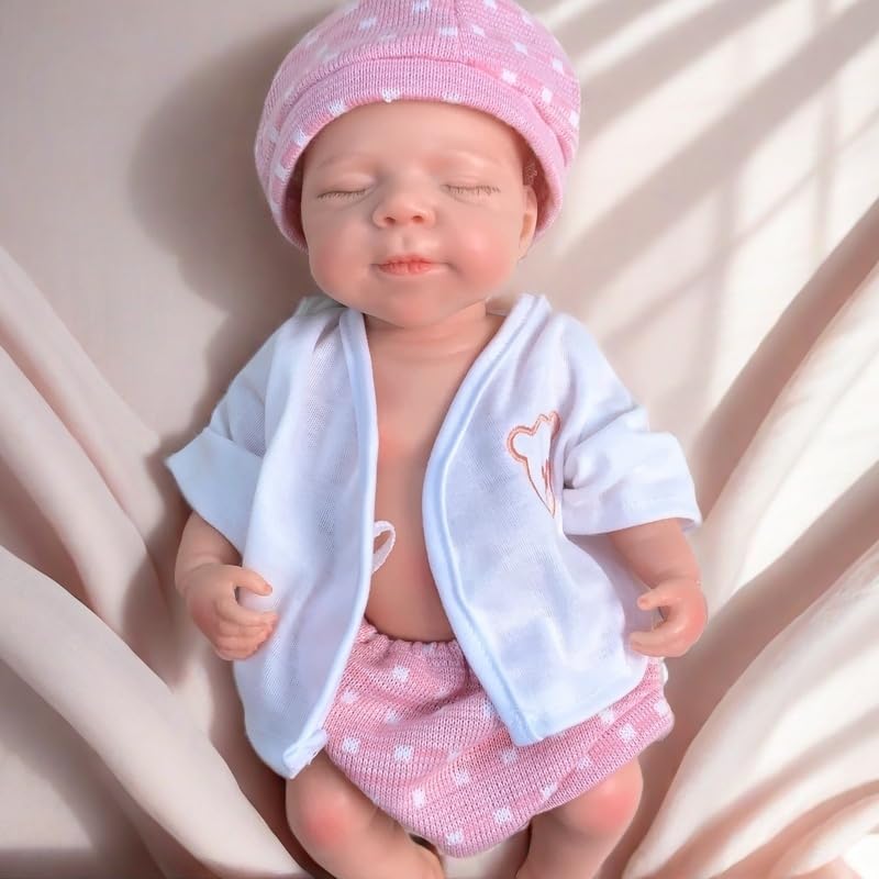 Muñeca bebé reborn de cuerpo completo de silicona 13 pulgadas miniatura 6