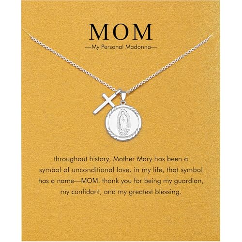 Baydurcan Virgin Mary Necklace gifts for Mom Birthday Mom necklace