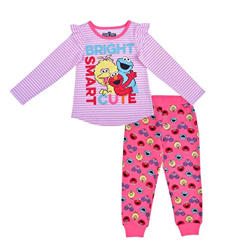 Image of Sesame Street Girls Long Sleeve Shirt and Pants Set for Baby, Toddlers, and Little Kids