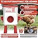 Futterautomat Hühner und Hühnertränke – 12 kg/11 L, Wassertränke Hühner mit 4 Bechern und 3 Futteröffnungen, Keine Verschwendung, Geflügeltränke, Hühnerzubehör für Hennen/Enten/Geflügel