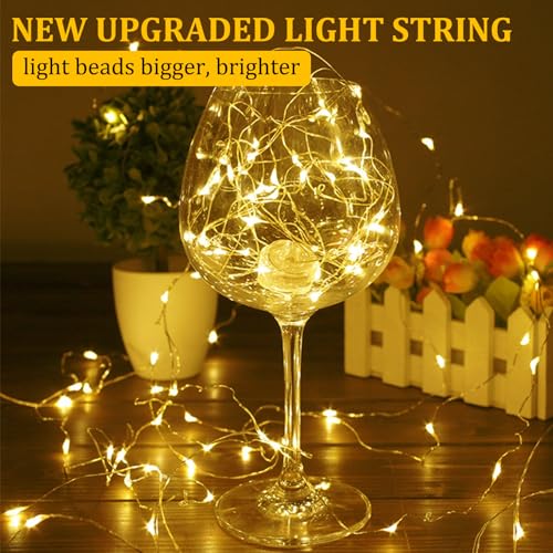 Battery-Powered 16ft Warm White Starry Fairy String Lights with Timer for Bedroom, Christmas, Parties, Weddings, and Decor