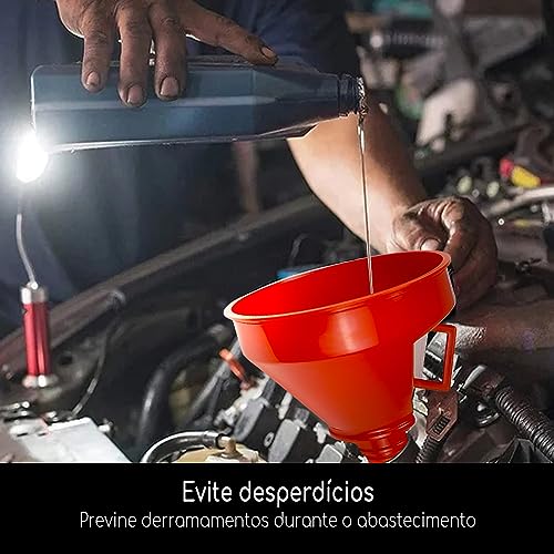 Funil Automotivo Plastico Dosador Combustivel Ponta Bico Flexivel Multifuncional Para Veículos Óleo