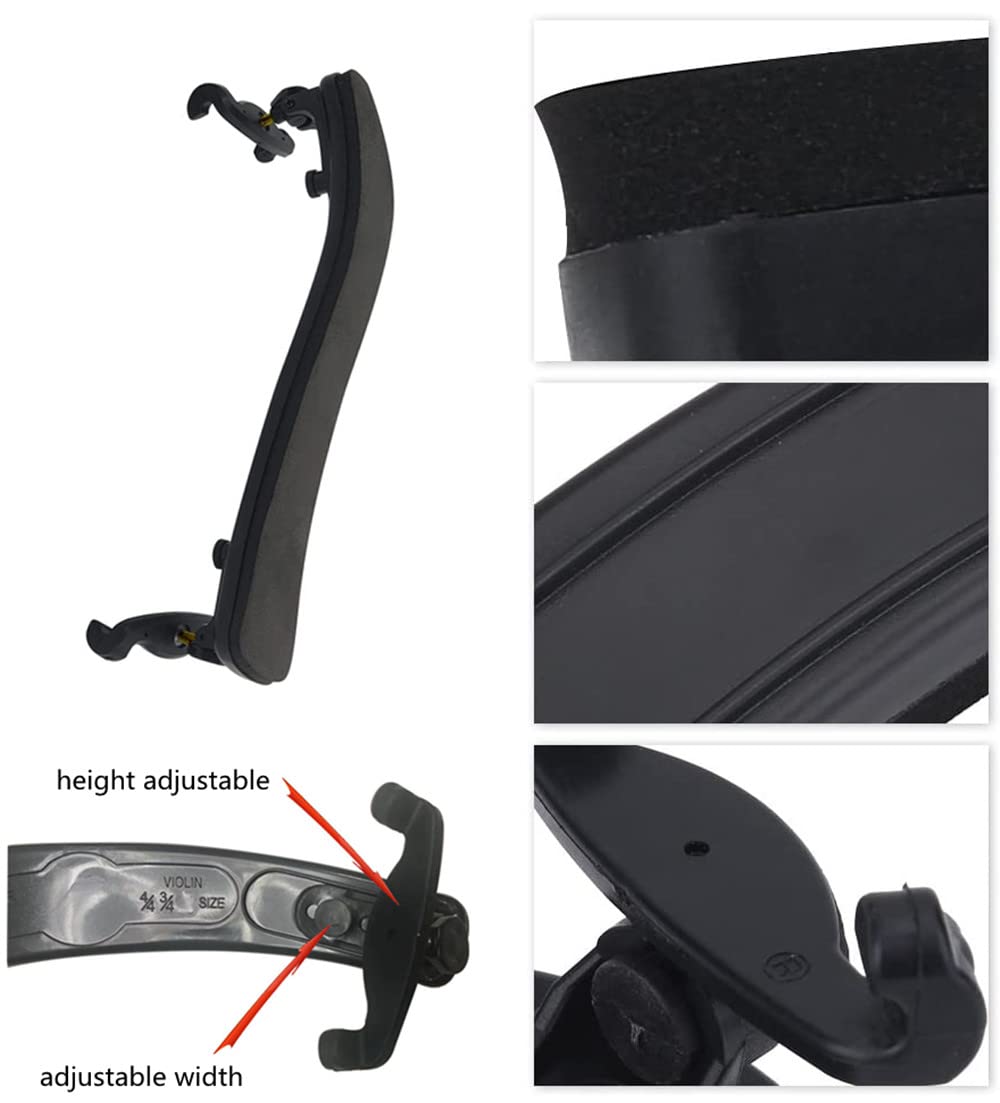 Spalliera Per Violino 3/4 E 4/4 Con Piedini Regolabili - Poggiaspalla Comodo Per Principianti E Professionisti - Foto 3