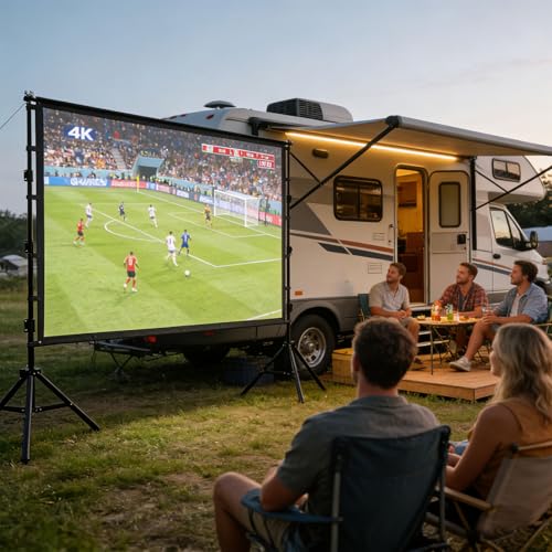 Pantalla de proyección doble soporte 16:9 para exteriores 120 pulgadas miniatura 2