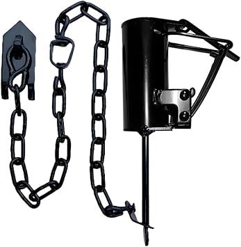 Live D-ke DP-0520 Reusable Pet-Proof Black Bucket with Ground Anchor Ideal for Yards, Farms, and Raccoon Deterrence Single Ground Anchor