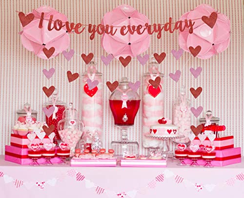 Image of Festiko Kids I Love You Everyday Banner, Red Glittery Valentines Day Banner For Valentines Day Party Decorations, Engagement, Wedding Anniversary Party Decorations Photo Props, Valentines Day