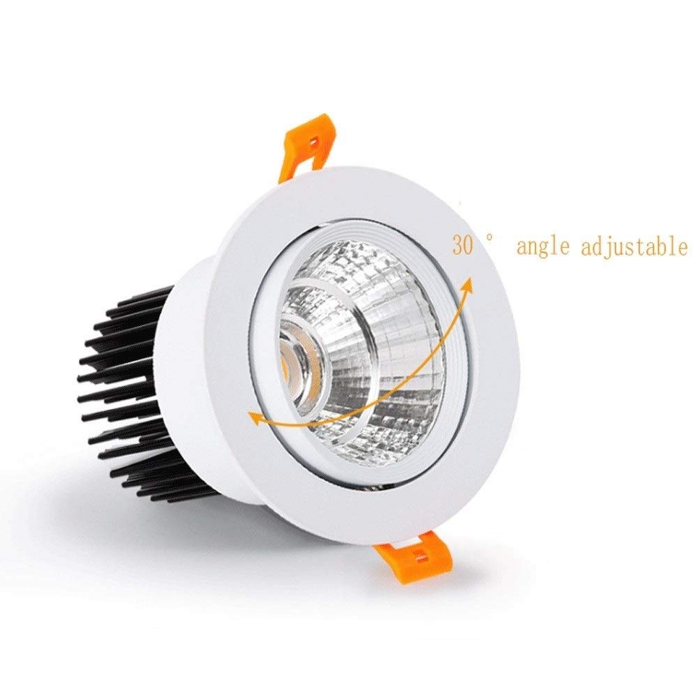 Reflektor wpuszczany LED 3W-40 W, okrągły, kąt obrotu, możliwość ściemniania, cienki, biały, trójkolorowy (3000K, 4000K, 5000K), uchwyt ścienny z przyssawką, oświetlenie wewnętrzne, ciepłe i zimne