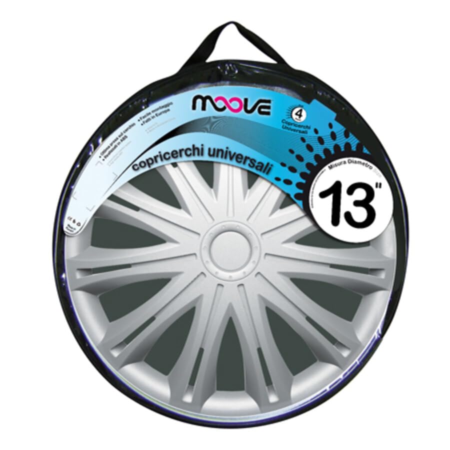 Moove Copricerchi Spark 13 Pollici Argento - Set Da 4 Cerchi Copriruota In ABS Per Auto - 4