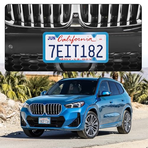 image for LivTee 4 Holes Stainless Steel License Plate Frames, 2 PCS Car Licence