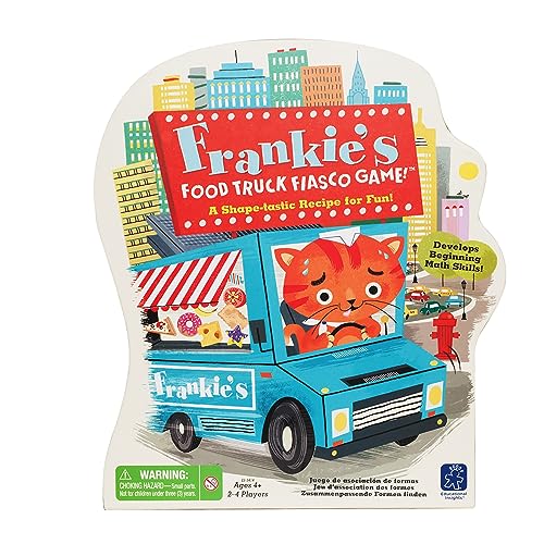 Image of Educational Insights Frankie's Food Truck Fiasco - Shape Matching Game for Toddlers, Toddler Tweezers Fine Motor Games, Early Math Toddler Board Games for 4 Year Olds, Practice Turn Taking & Dexterity