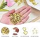 200 Stücke Herzform Musterbeutelklammern,Mini Herzförmige Brads Musterklammern Herz Metall 8MM,Herz Metall Scrapbooking Brads,Gold Rundkopfklammern Verschlussklammern für DIY Scrapbooking Basteln