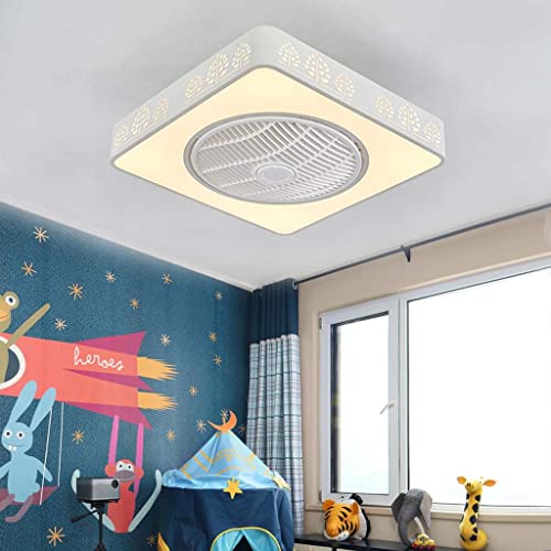 Plafonnier ventilateur carré à 3 couleurs TJH avec télécommande - 2