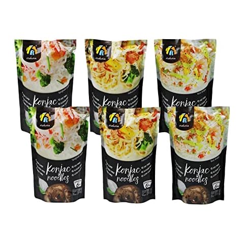 Hethstia Shirataki Noodle Low-Carb Pasta and Rice Variety Pack- Spaghetti, Fettuccine and Rice, Low Calorie Konjac Pasta Gluten Free, Vegan, Keto and Paleo-Friendly(9.52 oz, 6 Packs) Cover