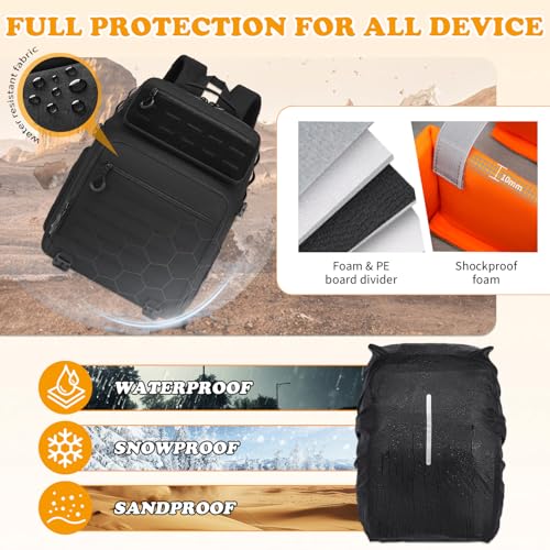 Mochila Profesional para Cámara HAMBOLY Negra Impermeable miniatura 5