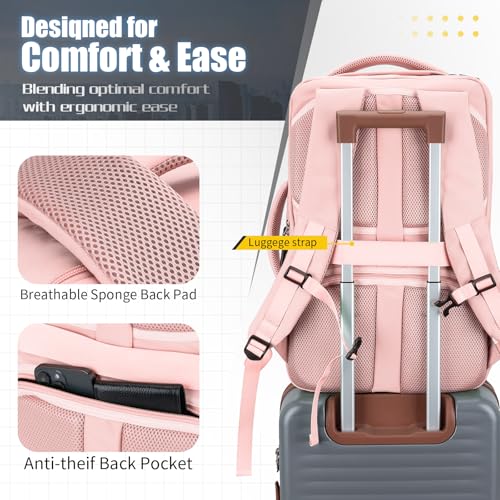 Velaybor 42L Travel Backpack with 4 Packing Cubes, TSA Friendly Flight Approved Carry-On Bag, Water-Resistant Weekender Business Backpack for Men Women, Fits 17.3" Laptop by Velaybor - Used condition - Image 4