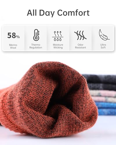 VANRORA 2-Pair Merino Wool Ski Socks, Made in USA Lightweight Snowboard Socks for Men & Women (Keystone)2