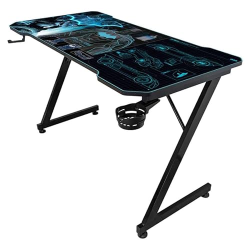 Subsonic - Bureau Gaming Ergonomique Finition Carbone avec Tapis de Souris XXL Batman pour PC Gamer - Licence Officielle