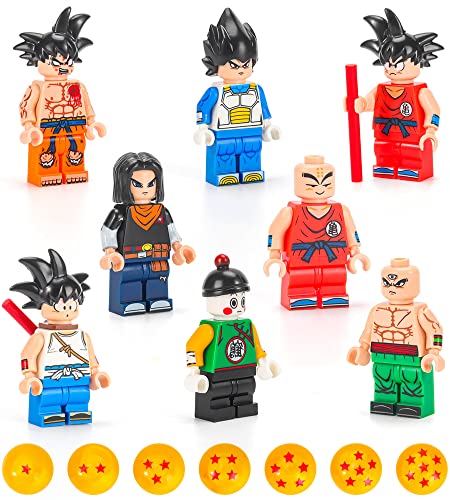 8 PCS Anime Mini Action Figure Cartoon Building Blocks Set Small Figures Toys Boys Kids Gift