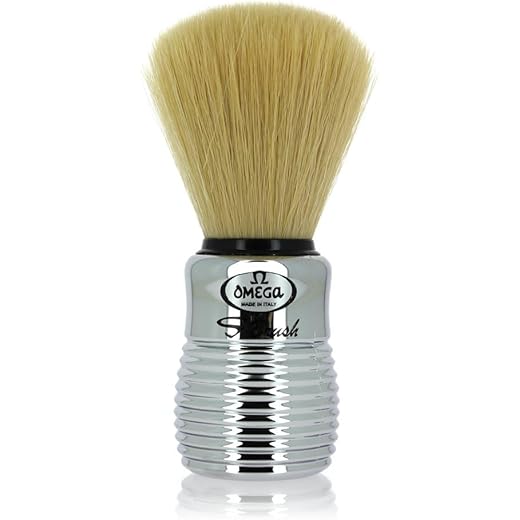 Omega S-Brush Synthetic Shaving Brush Silver