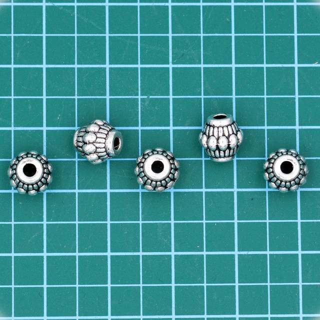 Amazon | ビーズクラブ ロンデル メタルビーズ たる シルバー 40個 6mm  