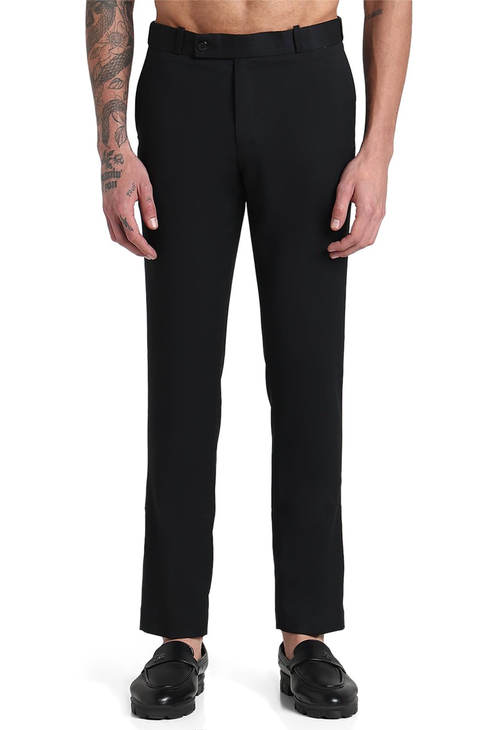 showoffff Men's Black Solid Slim Fit Formal Trousers-JE-VC1-Flexi-1_Black-picture-10