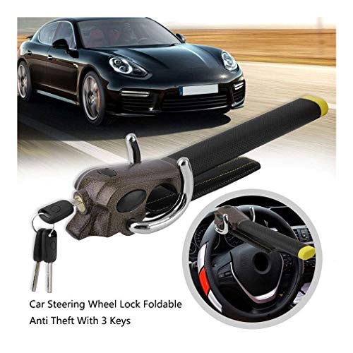 LFDHSF Diebstahlsicherung, Auto-Diebstahlsicherung, Lenkradsperre Sichere Verriegelung - 3 Tasten