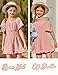 Arshiner Girl's Boho Short Sleeve Cute Tie Back Ruffle Off Shoulder High Waist Smocked Shorts Romper Jumpsuit Set 6-7 Years