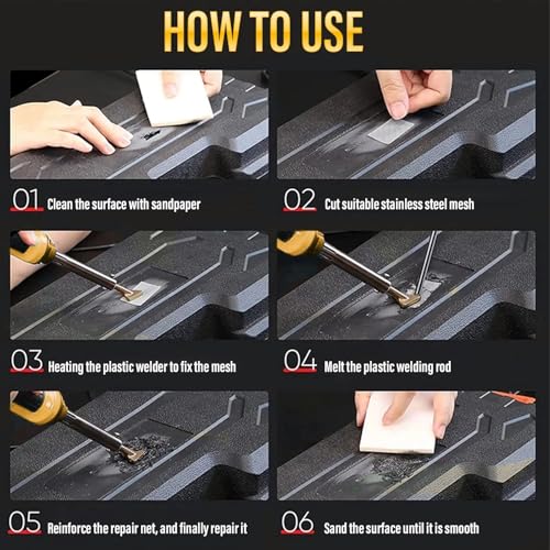Image of 150W 3 IN 1 Plastic Welding Kit With 3-Speed Temperature Control | Professional Plastic Welder Tool With 3 Tips, 70pcs Welding Rods, Portable Plastic Weid Kit For Car Bumpe /Toys /Kayak Repairs