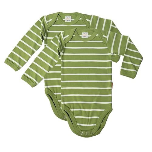 WELLYOU Set di 2 Maniche Lunghe Body Baby, Verde a...