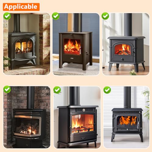 Tomersun 8 Blatt Ofenventilator, Wärmebetriebener Kaminventilator mit Thermometer, Leiser Betrieb, für Holzofen/Kamin | Energieeffizient & Einfach zu bedienen