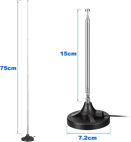 Miniatura 2 de Bingfu Indoor Amplified FM Antenna Telecopic for Pioneer Onkyo Yamaha Marantz Sherwood Digital HD Radio FM Radio Bluetooth Home Stereo Receiver AV