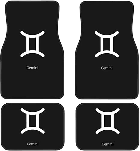 Gemini Sign Floor Mats for Cars, All-Weather Car Mats, Fit Automotive Floor Mats for Cars Trucks SUV, Universal Floor Liner Car Accessories