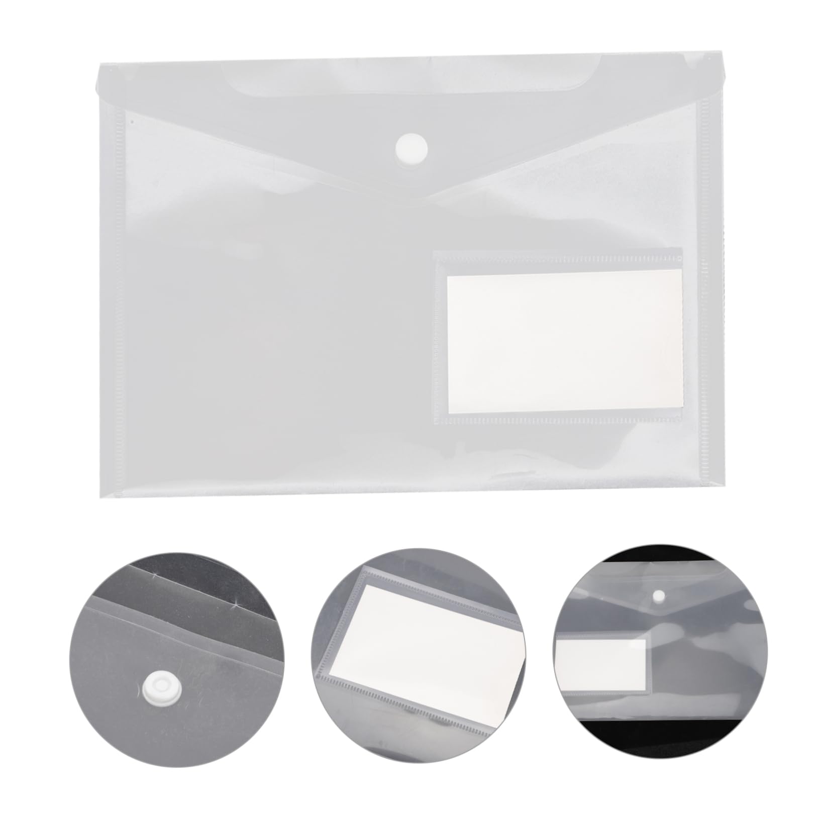ARTIBETTER 3 Set Buste Trasparenti Con Chiusura Pulsante Organizer Per Documenti Leggero Per E Scuola 20 Pezzi*3