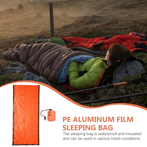 Kit de supervivencia compacto y liviano OSOLADY con film de aluminio PE, bolsa de almacenamiento con cordón y silbato para camping al aire libre miniatura 3