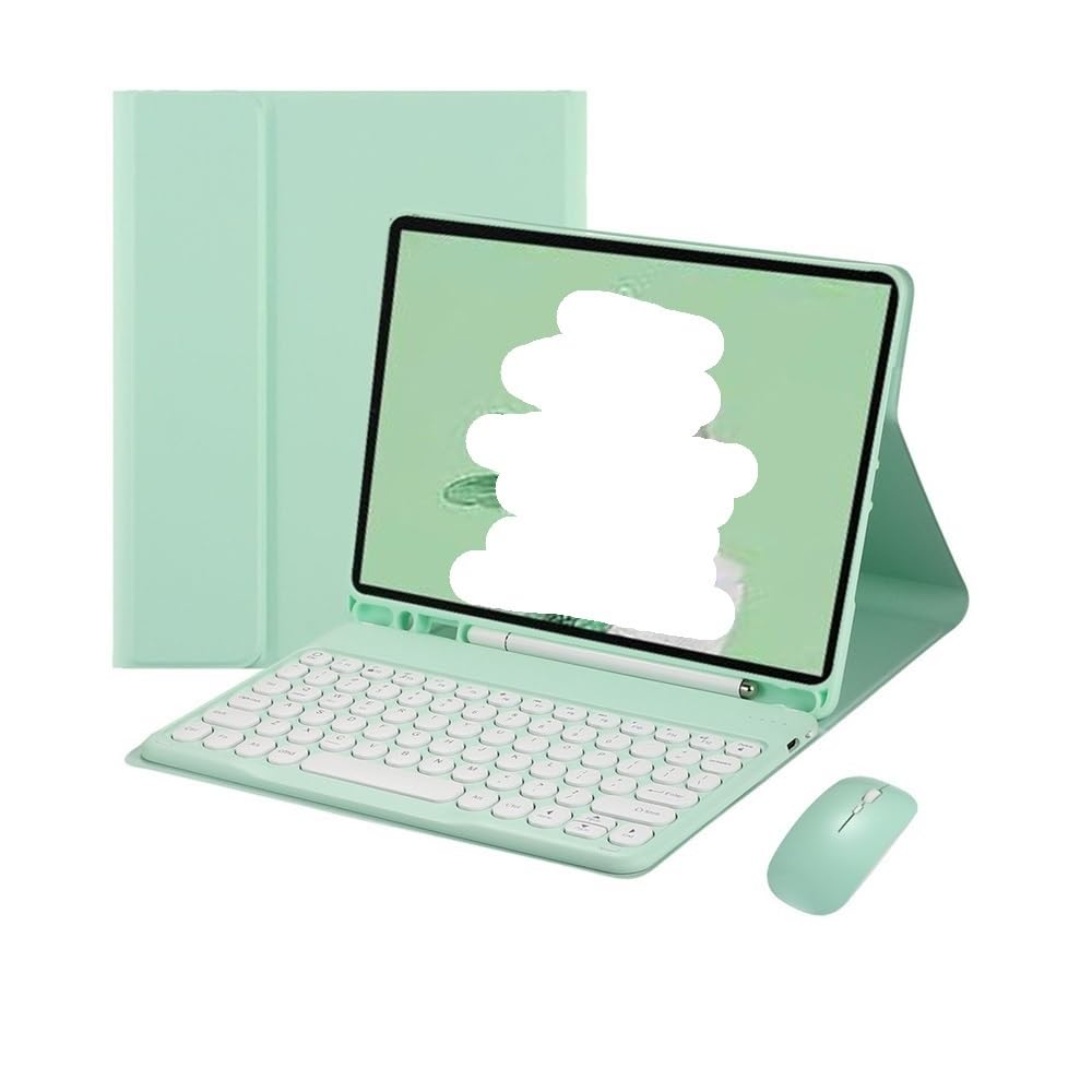 Funda con teclado para iPad Pro 11 2024 verde menta con ratón 7