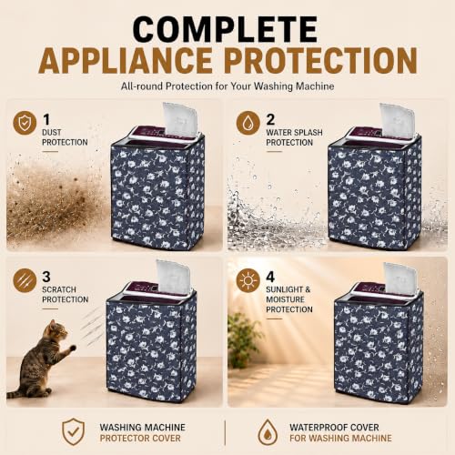 Image of Star Weaves Semi Automatic Washing Machine Cover for LG 6kg, 6.2kg, 6.5kg, 7kg, 7.5kg & 8kg Top Load | Waterproof, Dustproof, Rustproof | Heavy Duty Polyester Cover