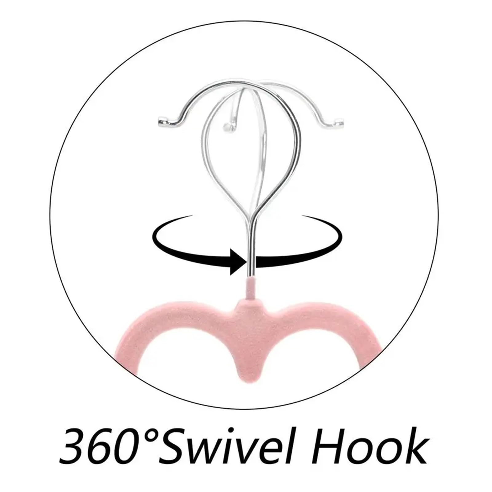 50 Stück rosa Samt-Kleiderbügel, rutschfeste Kleidung mit 360 Grad drehbarem Haken for Erwachsene für Mäntel, Hosen