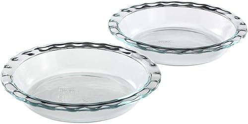 Miniatura 2 de Pyrex Juego de 2 platos de vidrio para tartas 95 pulgadas juego de utensilios para hornear de vidrio de 3 cuartos de galón y 2 cuartos de galón no