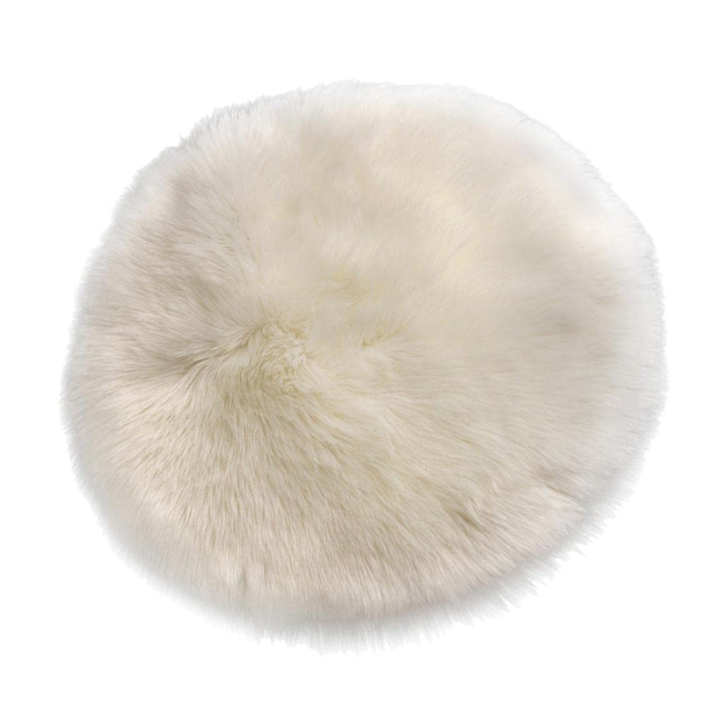 LICHTS Fluffy Faux Fur Seat Cushion Pad Artificial Sheepskin Mat White 33cm-image-44